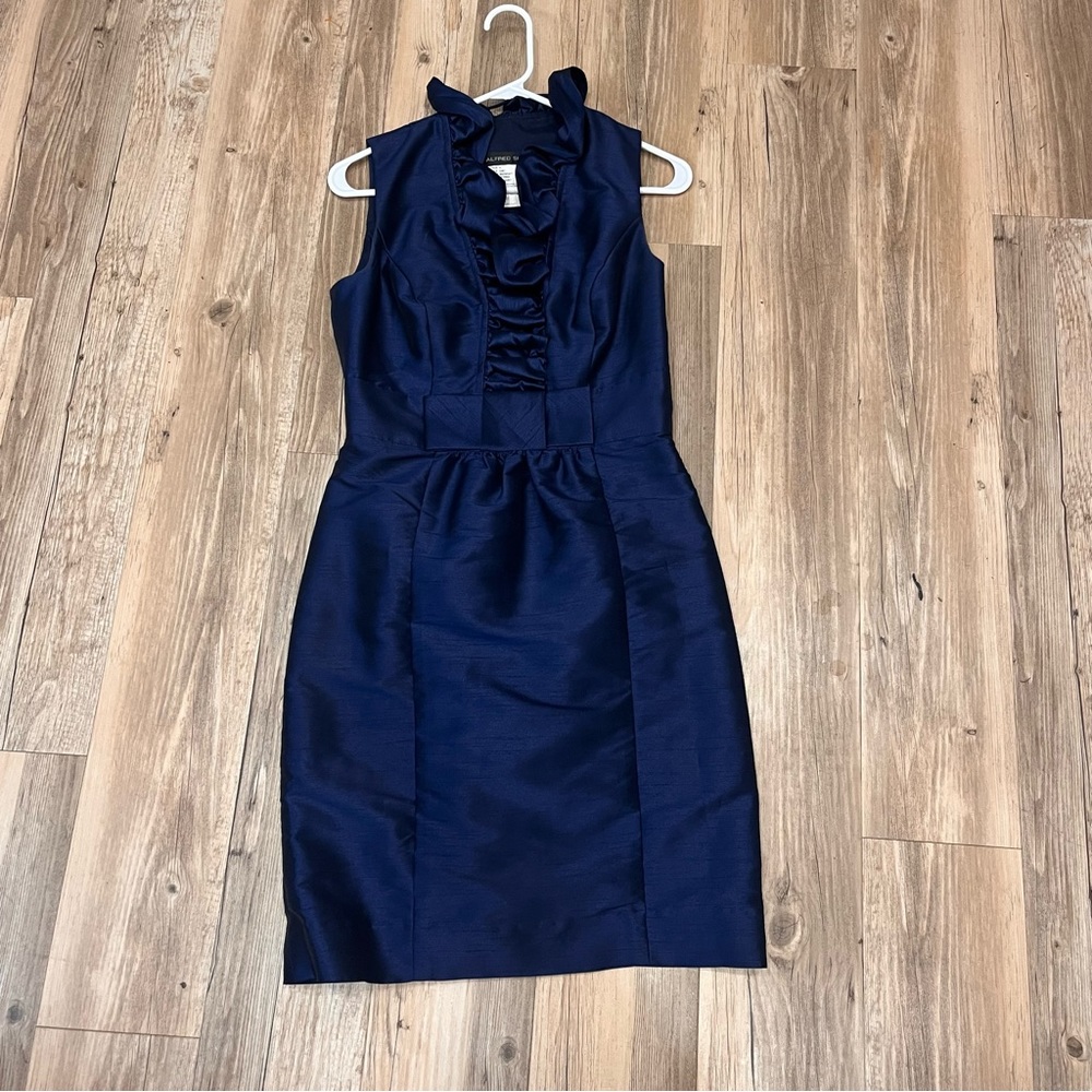 ALFRED SUNG Navy Halter Dress - Picture 5 of 7